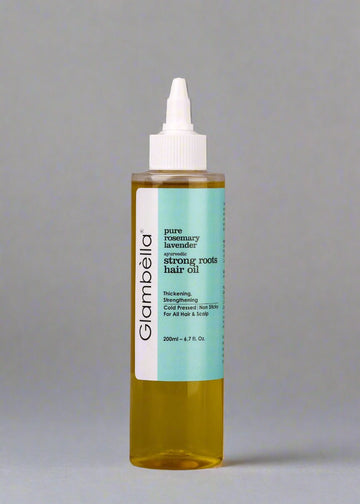 Glambella Rosemary & Lavender Ayurvedic Strong Roots Hair Oil, Controls Hair Fall, Promotes New Hair Growth & Strengthens Hair – 200 ml